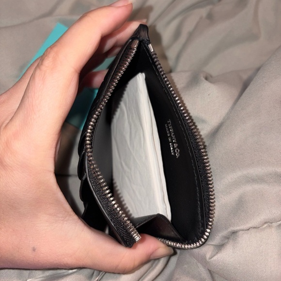 Tiffany & Co. Black Textured Leather card holder Pouch - Picture 4 of 4